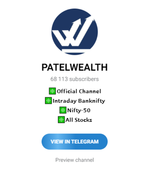 Patel wealth: SEBI Registered Telegram Channels