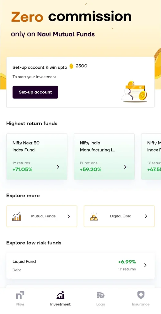 नवी एप पर म्यूचुअल फंड में इन्वेस्ट कैसे करें 