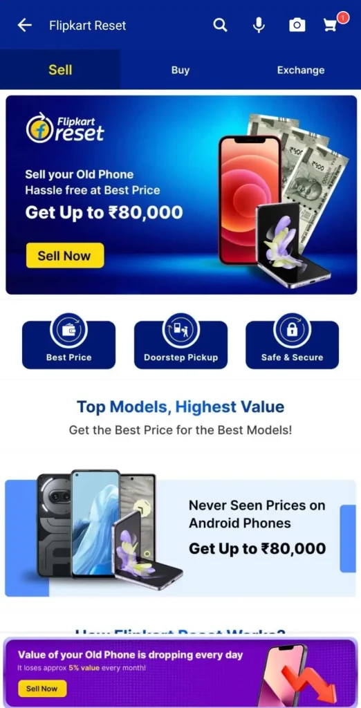 Flipkart Reset